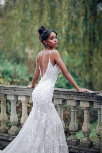 Disney Fairy Tale Weddings Style #D288  Tiana - Spaghetti Strap V-neck Sheath Wedding Dress covered in Beaded Lace and Sequins #5 thumbnail