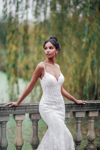 Disney Fairy Tale Weddings Style #D288  Tiana - Spaghetti Strap V-neck Sheath Wedding Dress covered in Beaded Lace and Sequins #3 thumbnail
